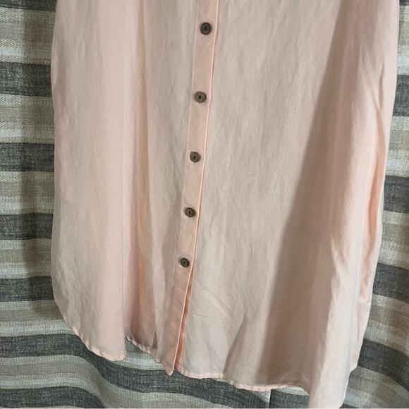 Kaktus‎ Pale Pink Linen Blend Button Front Dress Size Medium - Picture 4 of 10